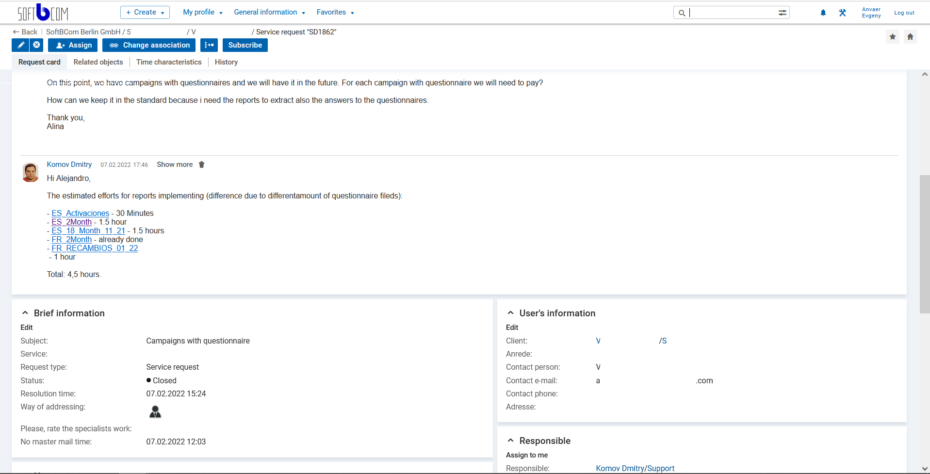 screenshot of SoftBCom Help Desk